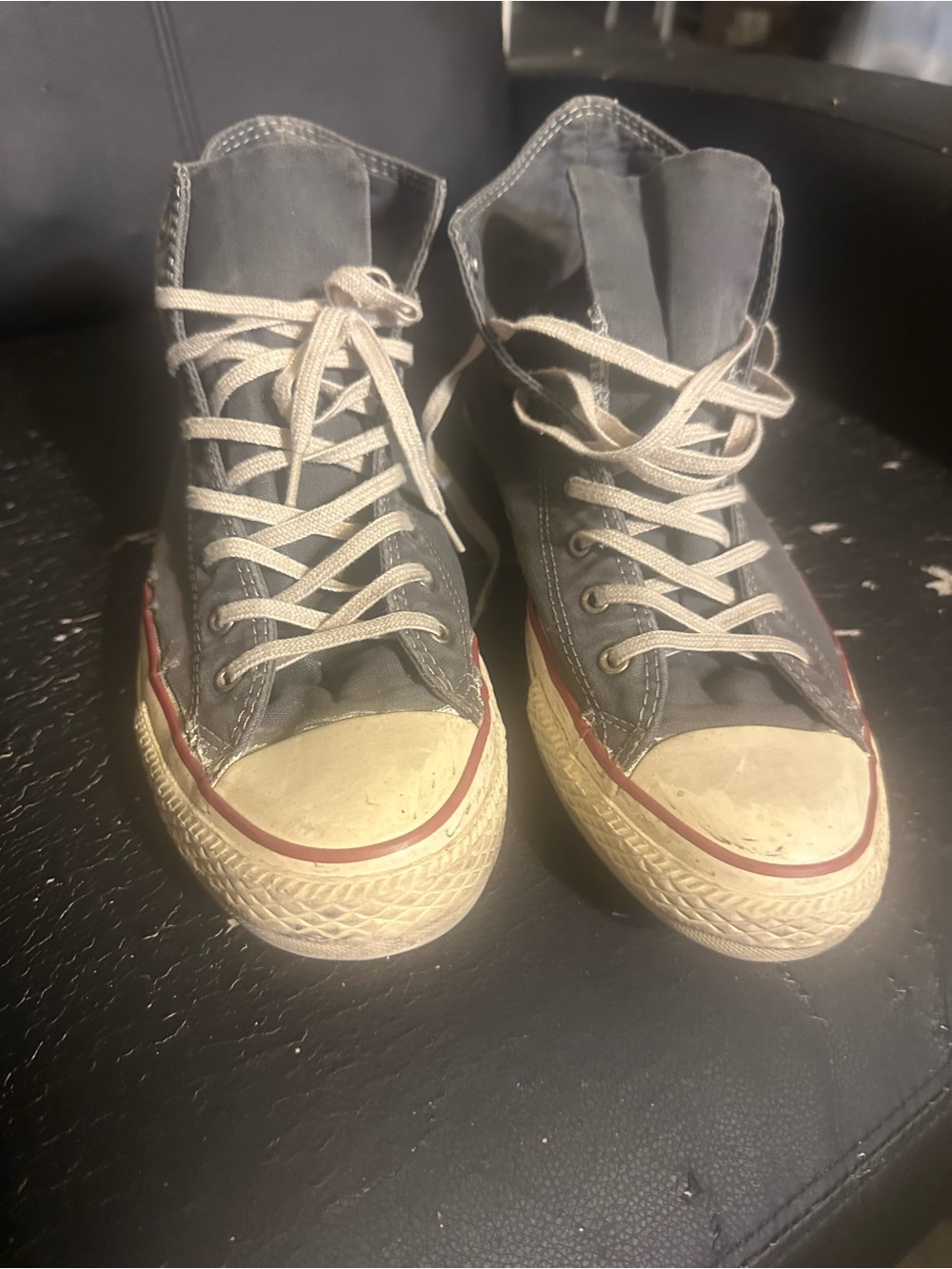 Converse All Star High-Top Sneakers in Gray with Cream Soles